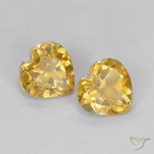 0.87ctw Naturale Dorato medio Citrino, Cuore, VVS-VS