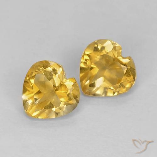 Gemme di Citrino Dorato medio naturale da 0.87 ct, Cuore, VVS-VS