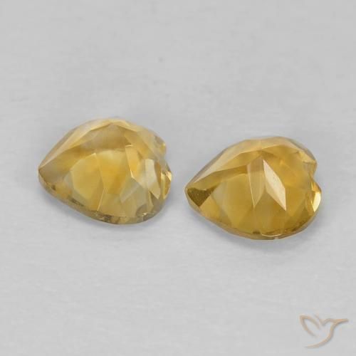 Gemme di Citrino Dorato medio naturale da 0.87 ct, Cuore, VVS-VS