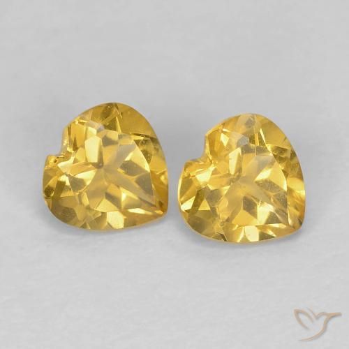 Gemme di Citrino Arancio dorato naturale da 0.87 ct, Cuore, VS