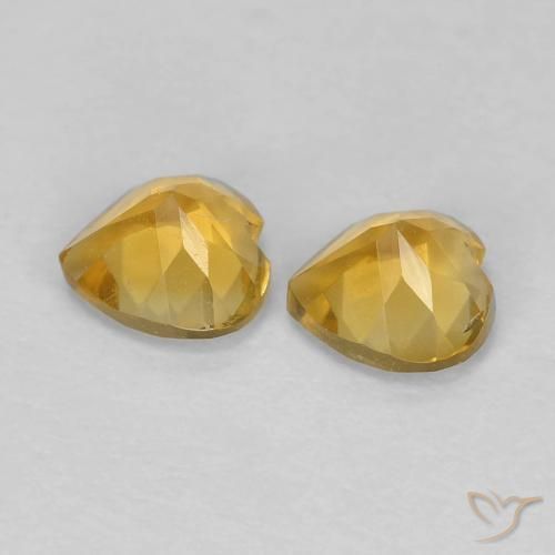 Gemme di Citrino Arancio dorato naturale da 0.87 ct, Cuore, VS