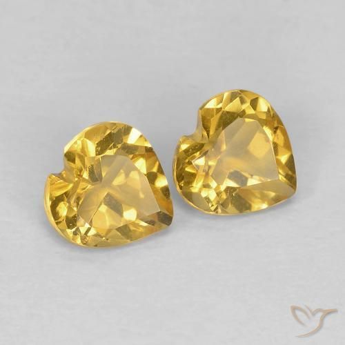 Gemme di Citrino Arancio dorato naturale da 0.84 ct, Cuore, VVS-VS