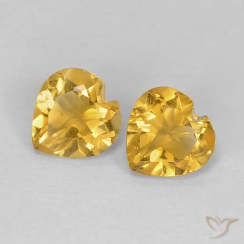 0.88ctw Naturale Dorato medio Citrino, Cuore, VVS-VS