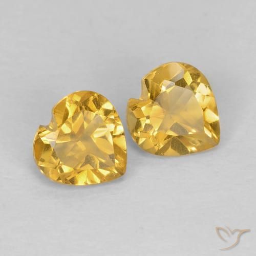 Gemme di Citrino Dorato medio naturale da 0.88 ct, Cuore, VVS-VS