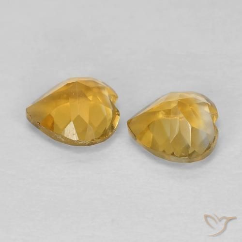 Gemme di Citrino Dorato medio naturale da 0.88 ct, Cuore, VVS-VS