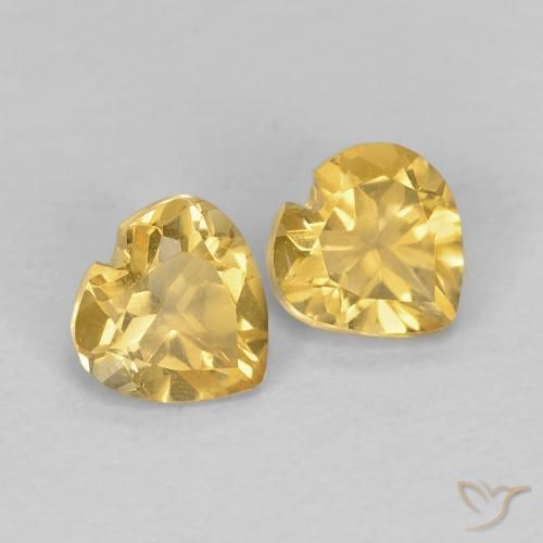 Gemme di Citrino Dorato medio naturale da 0.91 ct, Cuore, VVS