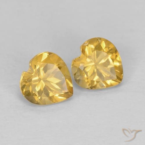 Gemme di Citrino Arancio dorato naturale da 0.89 ct, Cuore, VS