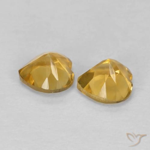 Gemme di Citrino Arancio dorato naturale da 0.89 ct, Cuore, VS