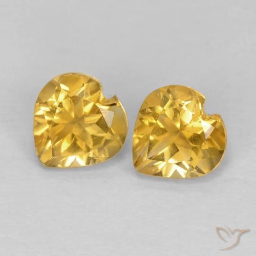 1.00ctw Naturale Dorato medio Citrino, Cuore, VVS-VS