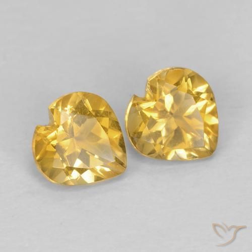 Gemme di Citrino Dorato medio naturale da 1.00 ct, Cuore, VVS-VS
