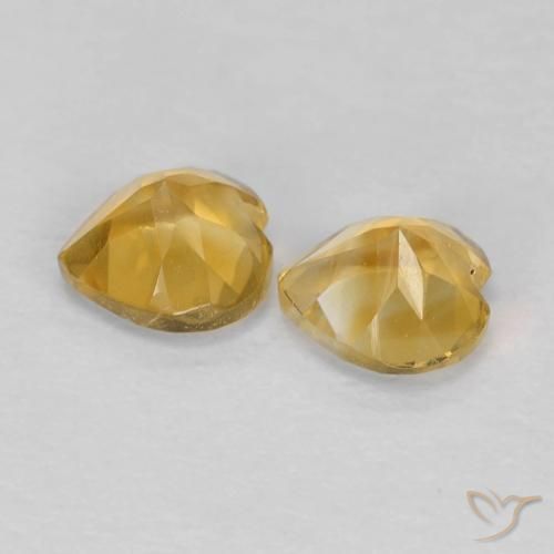 Gemme di Citrino Dorato medio naturale da 1.00 ct, Cuore, VVS-VS