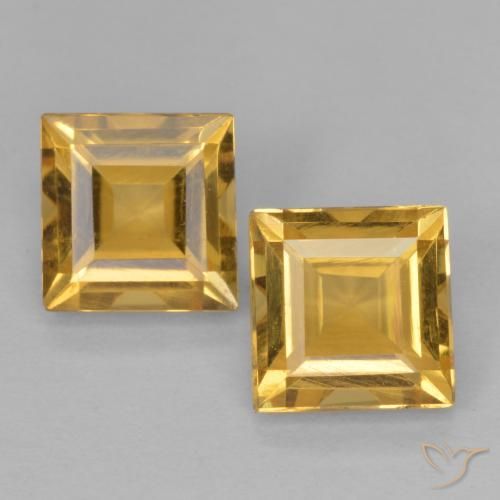 2.15ctw Naturale Oro medio Citrino, Quadrato, VS