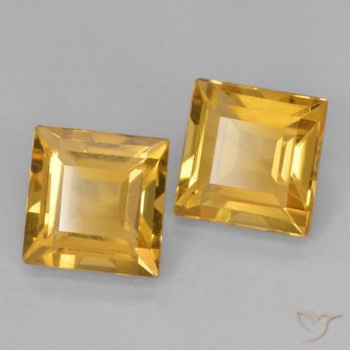 Gemme di Citrino Oro medio naturale da 2.15 ct, Quadrato, VS