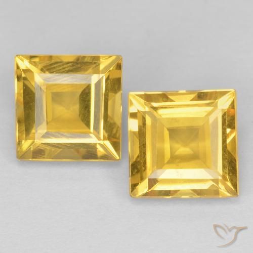 2.15ctw Naturale Oro medio Citrino, Quadrato, VVS-VS