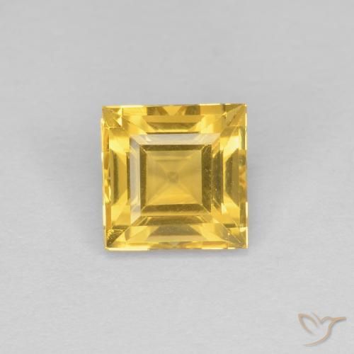 1.09ct Naturale Giallo medio Citrino, Quadrato, VVS-VS