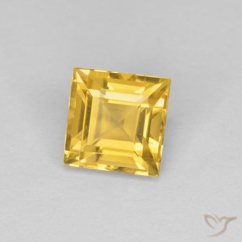 Citrino Giallo medio naturale da 1.09 ct, Quadrato, VVS-VS