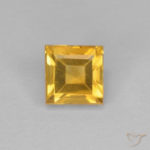 1.21ct Naturale Dorato Citrino, Quadrato, VVS-VS