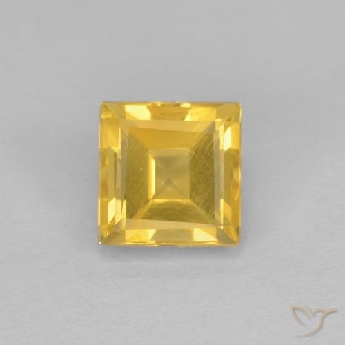 1.33ct Naturale Oro medio Citrino, Quadrato, VS