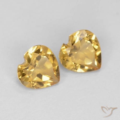 Gemme di Citrino Arancio Dorato Profondo naturale da 0.80 ct, Cuore, VS