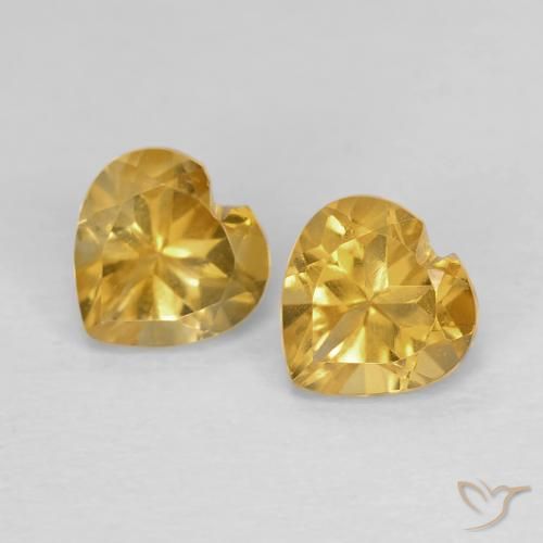 0.92ctw Naturale Arancio dorato Citrino, Cuore, VVS