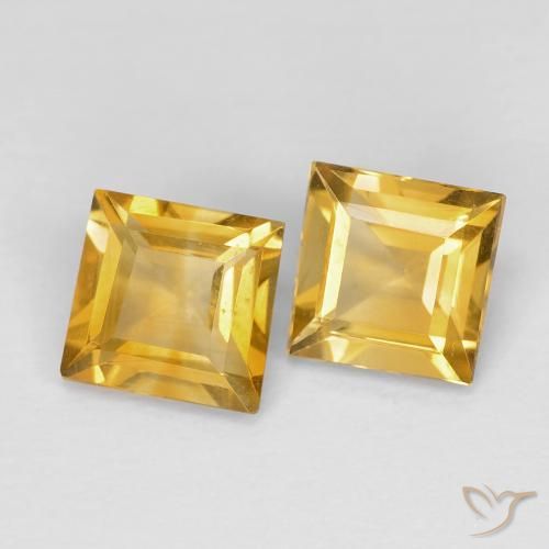 1.72ctw Naturale Oro profondo Citrino, Quadrato, VVS-VS