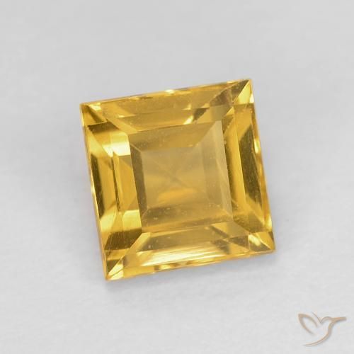 Citrino Oro profondo naturale da 1.24 ct, Quadrato, VVS-VS