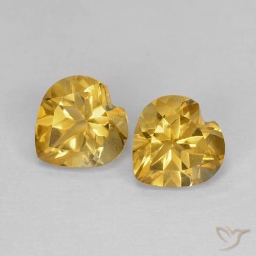 1.55ctw Naturale Dorato medio Citrino, Cuore, VVS