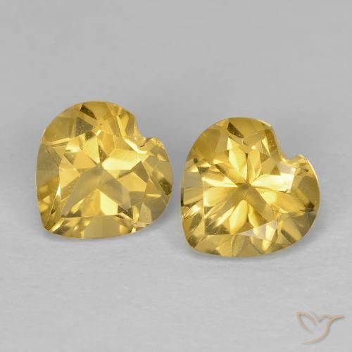 1.43ctw Naturale Giallo dorato Citrino, Cuore, VVS