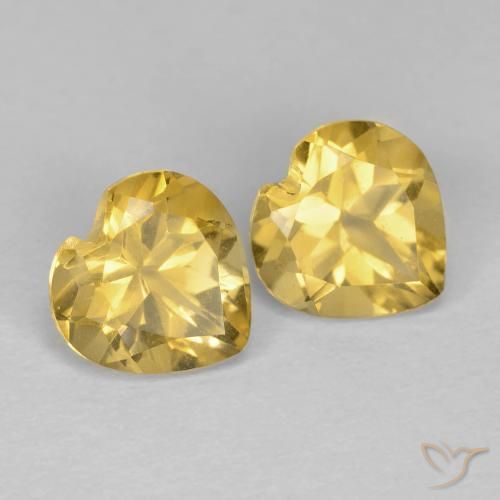 Gemme di Citrino Giallo dorato naturale da 1.43 ct, Cuore, VVS