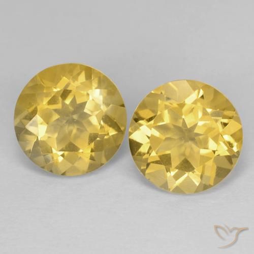 3.80ctw Naturale Oro medio Citrino, Rotondo, VS