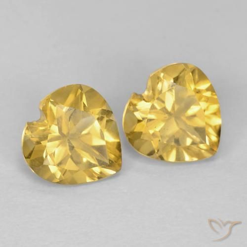 Gemme di Citrino Oro giallastro naturale da 1.49 ct, Cuore, VVS