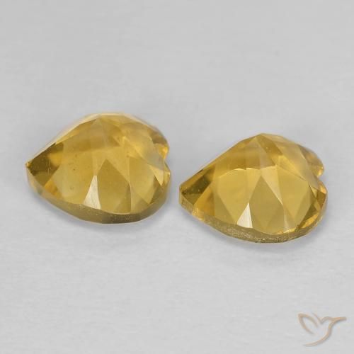 Gemme di Citrino Oro giallastro naturale da 1.49 ct, Cuore, VVS
