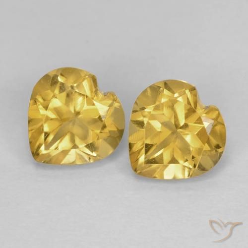 1.53ctw Naturale Oro medio Citrino, Cuore, VVS