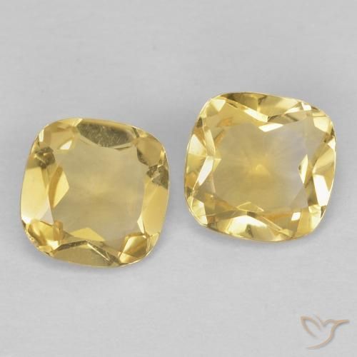 Gemme di Citrino Giallo chiaro naturale da 0.86 ct, Cuscino, VVS