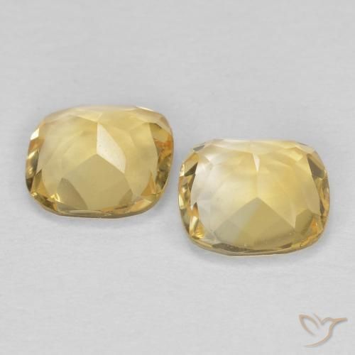 Gemme di Citrino Giallo chiaro naturale da 0.86 ct, Cuscino, VVS