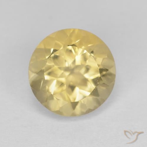 1.33ct Naturale Giallo chiaro Citrino, Rotondo, VVS