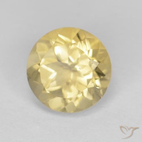 Citrino Giallo chiaro naturale da 1.33 ct, Rotondo, VVS