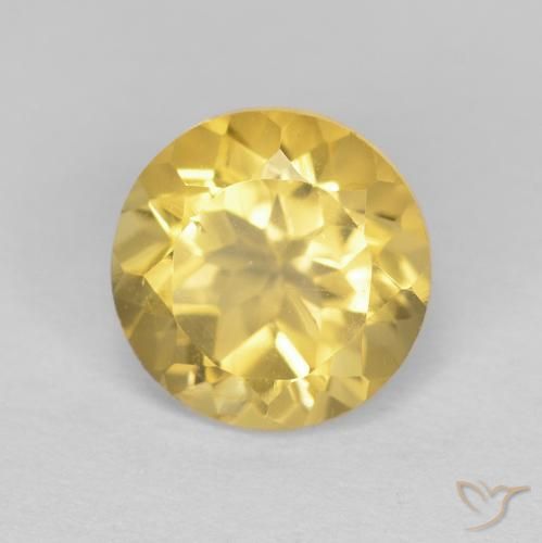 1.32ct Naturale Oro chiaro Citrino, Rotondo, VVS