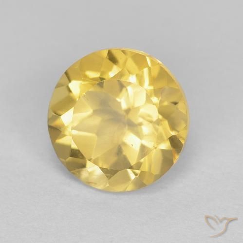 Citrino Oro chiaro naturale da 1.32 ct, Rotondo, VVS
