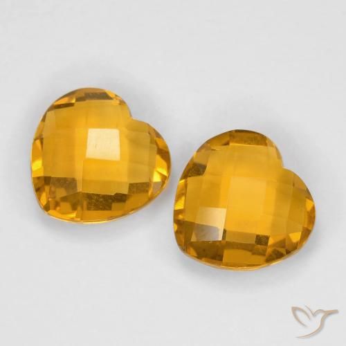 3.00ctw Naturale Arancio-Oro Citrino, Cuore, VVS