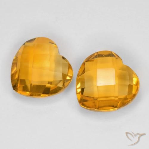 3.41ctw Naturale Arancio-Oro Citrino, Cuore, VVS