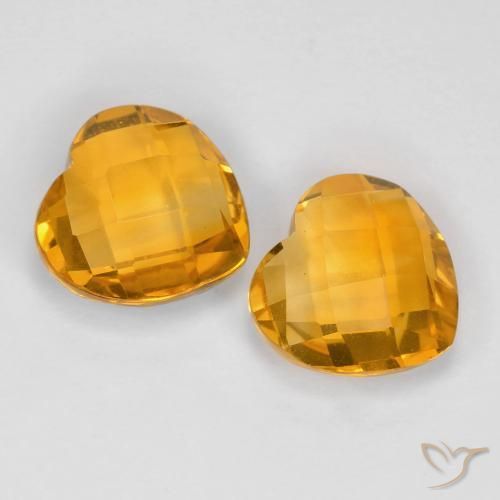 Gemme di Citrino Arancio-Oro naturale da 3.41 ct, Cuore, VVS