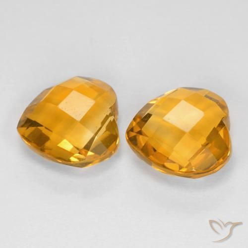 Gemme di Citrino Arancio-Oro naturale da 3.41 ct, Cuore, VVS