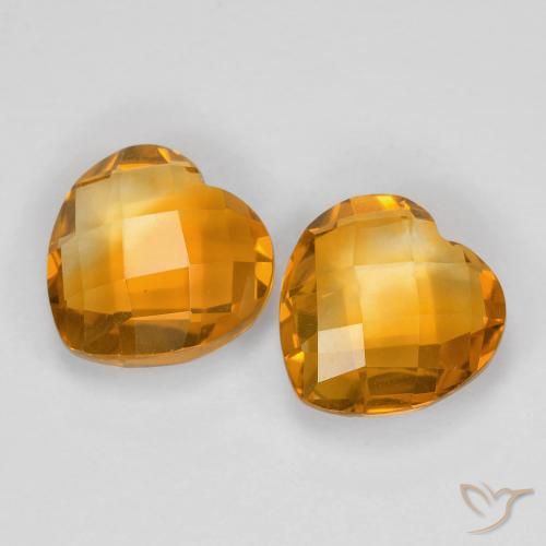 3.50ctw Naturale Arancio-Oro Citrino, Cuore, VVS