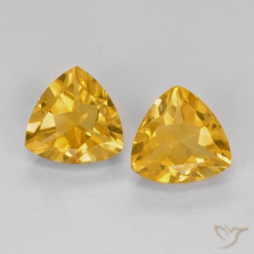 1.51ctw Naturale Medium Dark-Golden Citrino, Taglio trillion, VS