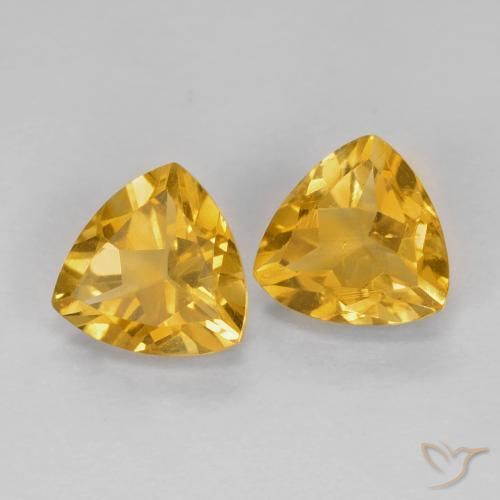 Gemme di Citrino Medium Dark-Golden naturale da 1.51 ct, Taglio trillion, VS