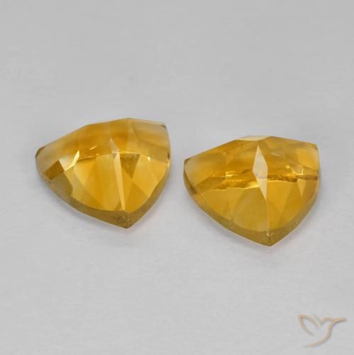 Gemme di Citrino Medium Dark-Golden naturale da 1.51 ct, Taglio trillion, VS