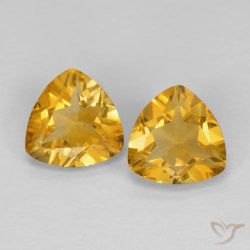 1.40ctw Naturale Medium Dark-Golden Citrino, Taglio trillion, VS