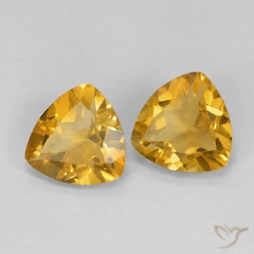 Gemme di Citrino Medium Dark-Golden naturale da 1.40 ct, Taglio trillion, VS