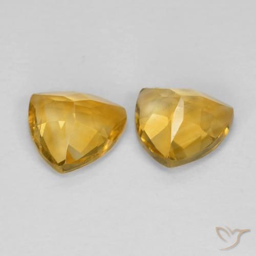 Gemme di Citrino Medium Dark-Golden naturale da 1.40 ct, Taglio trillion, VS